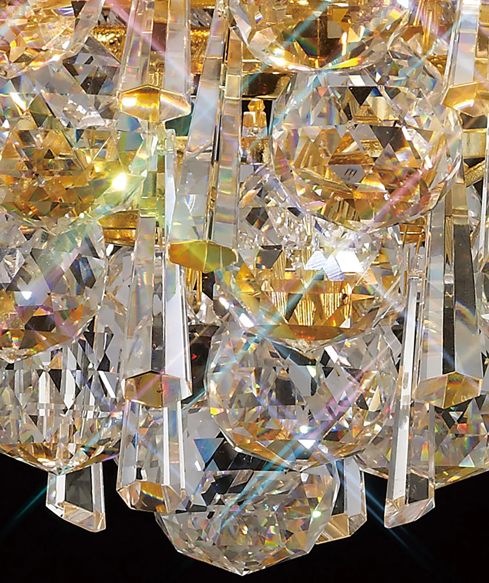 Alexandra Crystal Chandelier 18 Light (27kg) Gold IL32112  Diyas Alexandra Gold